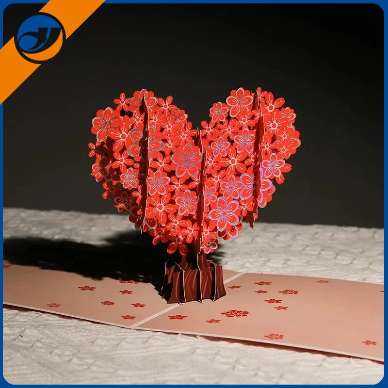Valentine 3D kağıt kartı